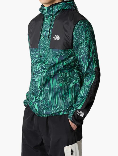 The North Face Chlorophyll Green Digital Distortion Print & Tnf Black Seasonal Mountain Jacket