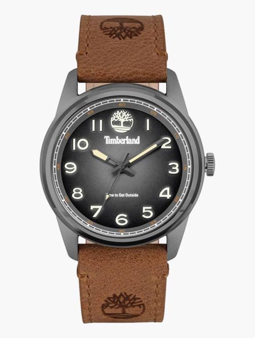 Timberland Brown & Black Leather Watch