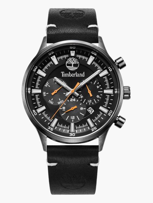 Timberland Black Analog Leather Strap Watch