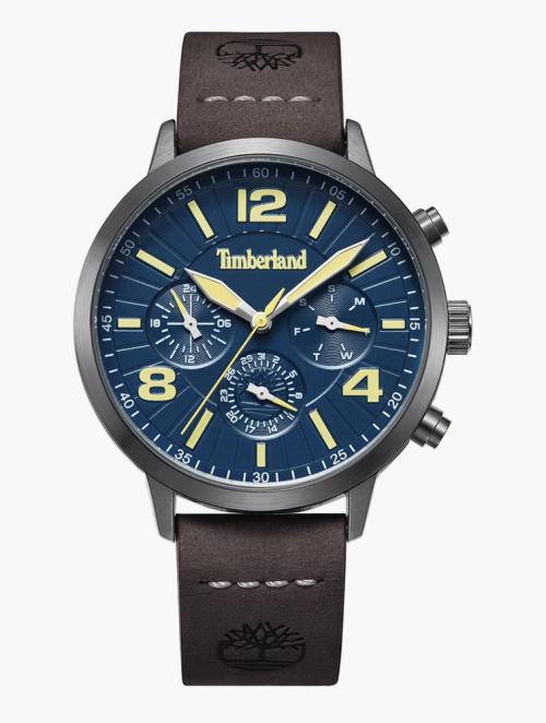 Timberland Blue Multi-function Leather Strap Watch