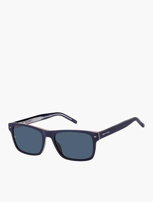 Tommy Hilfiger Blue Rectangular Modern Preppy Sunglasses