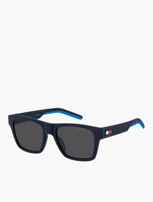 Tommy Hilfiger Matte Blue Rectangular Sporty Sunglasses