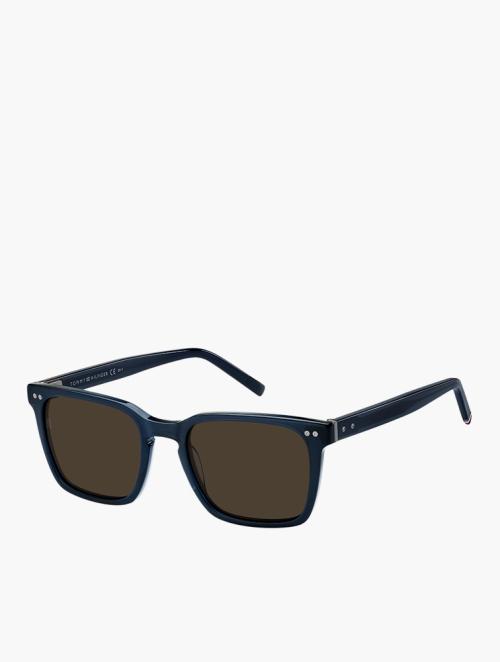 Tommy Hilfiger Blue Rectangular Modern Preppy Sunglasses