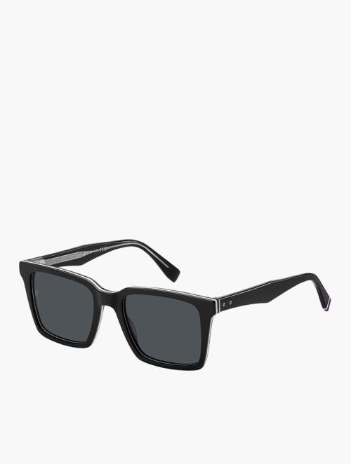 Tommy Hilfiger Black Rectangular Modern Preppy Sunglasses