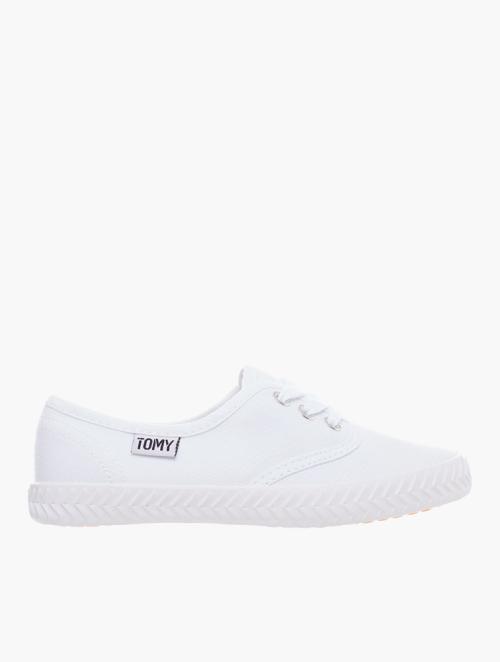 Tomy Takkies White Canvas Lace-Up Sneakers