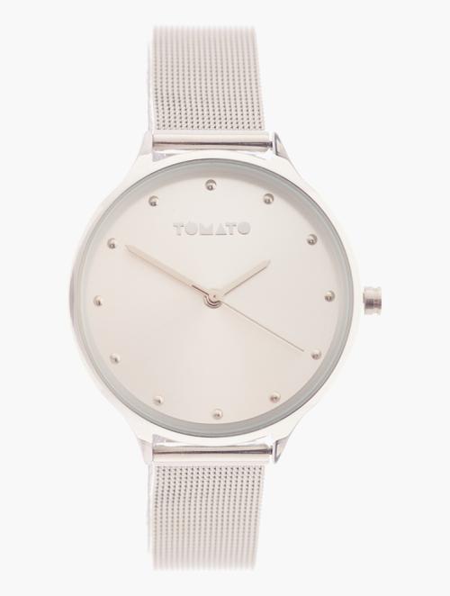 Tomato Silver Steel Classic Watch