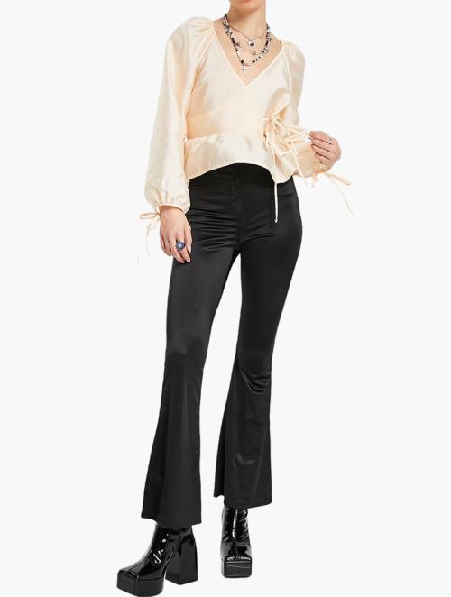 TOPSHOP Blush Tie Side Peplum Blouse