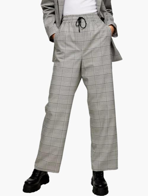 TOPSHOP Multi Monochrome Checkered Jogger Pants