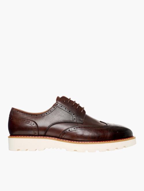 Tread + Miller Chocolate & White Sole Smart Casual Brogues
