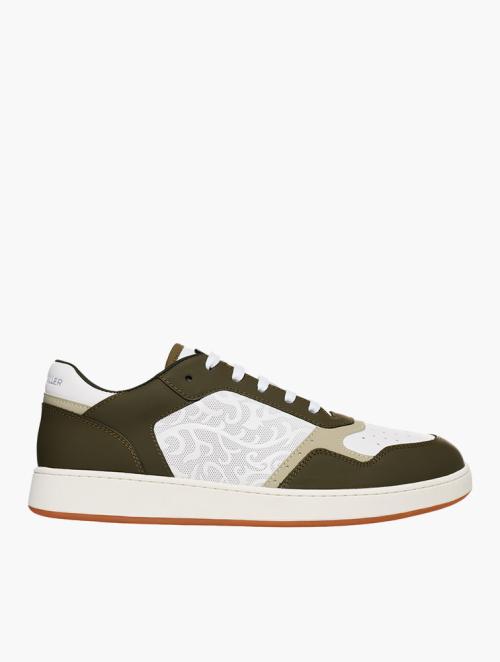 Tread + Miller Olive Panelled Embossed Detail Sneakers 