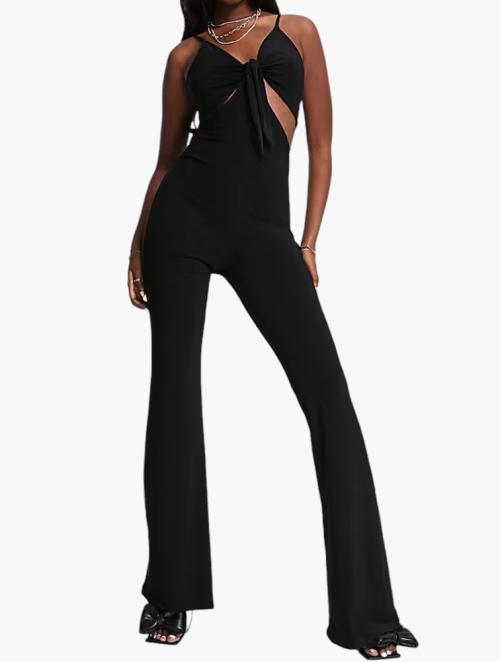 Trendyol Black Trendyol Flare Leg Jumpsuit With Cut Outs