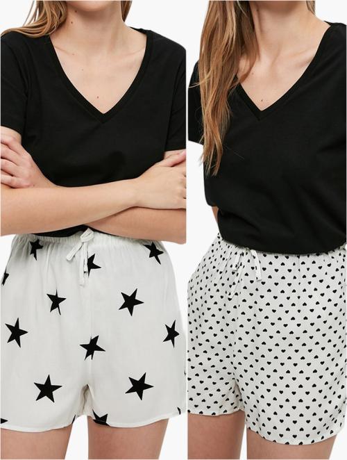 Trendyol 2-Pack Woven Bermuda Shorts‚Â - Black & White