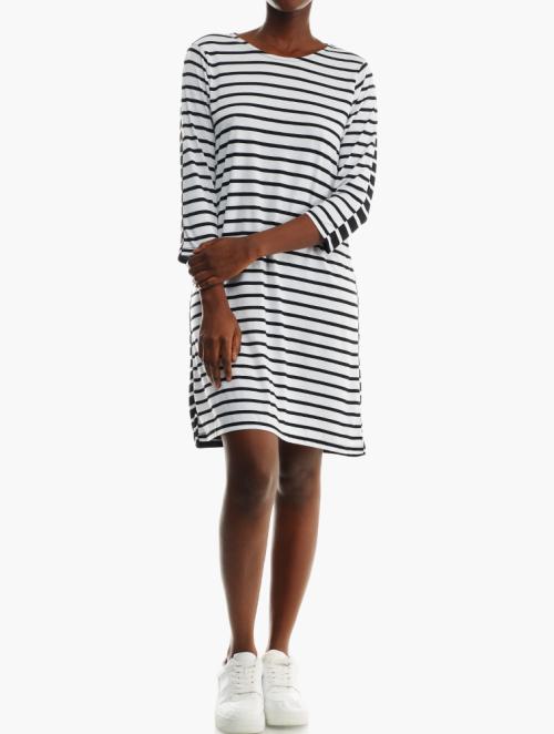 Trendyol Striped Knitted Dress - Black