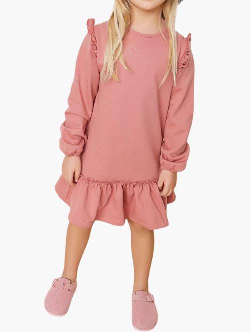 Trendyol Girls Long Sleeve Frill Dress - Pink