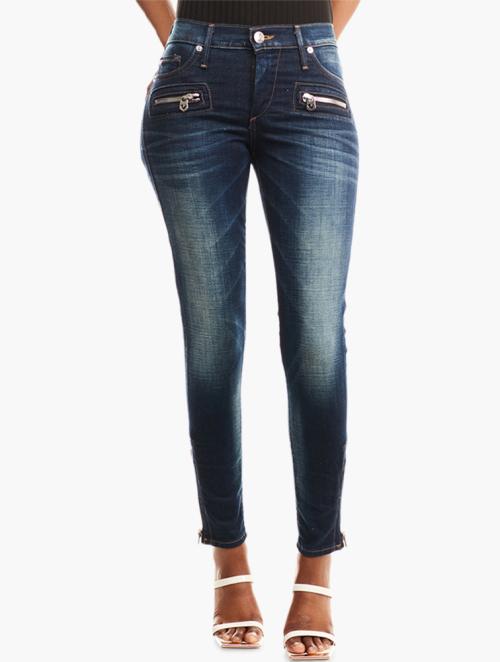 True Religion Blue Zipped Pockets Jeans