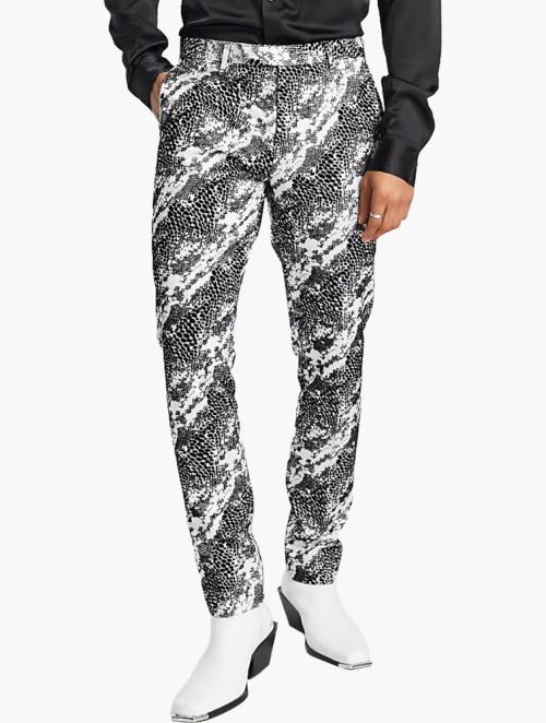 Twisted Tailor White Snakeskin  Lasek Skinny Suit Trousers