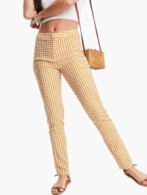 UNIQUE21 Beige Check Tall Tailored Trousers