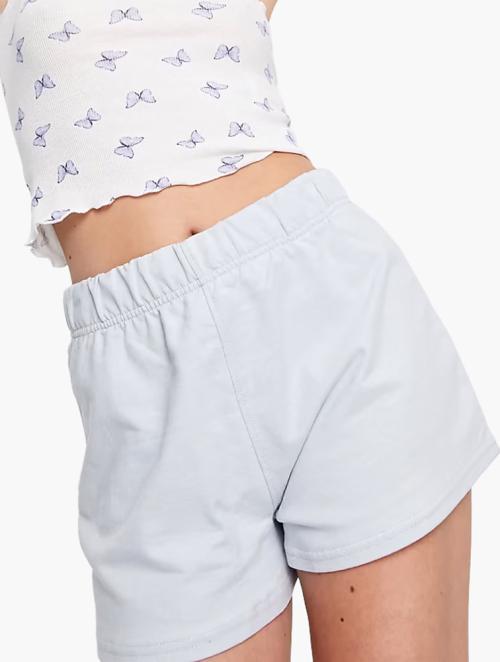 Urban Bliss Blue Plain High Rise Shorts