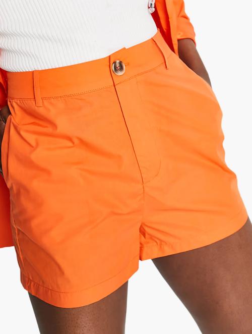 Urban Threads Orange Plain High Rise Shorts