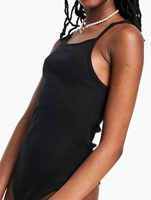 Urban Bliss Black Rib Racer Back Bodysuit