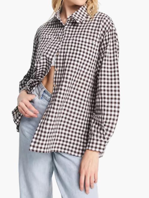 Urban Threads Multi Check Print Oversized Shirt