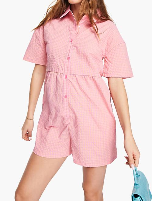 Urban Threads Pink Check Urban Threads Playsuit