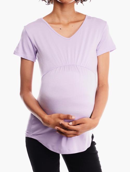 Utopia Maternity Knit V Neck Short Sleeve Tunic