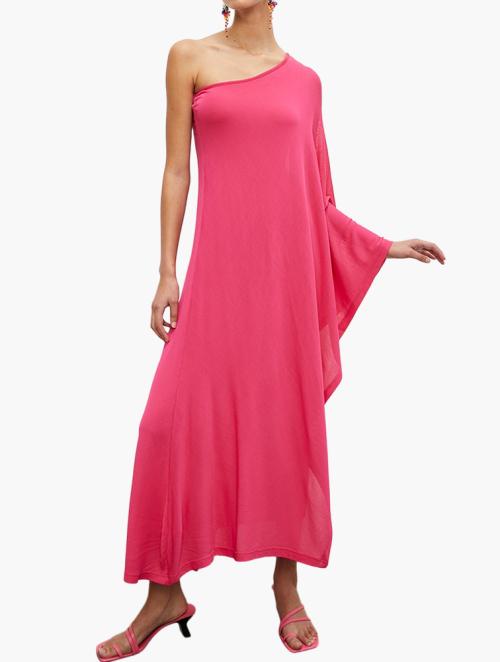 VELVET Asym Lightweight Knit Dress - Cerise Pink