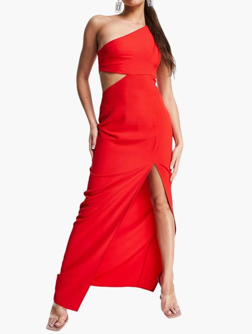 Vesper Red One Shoulder Maxi Dress