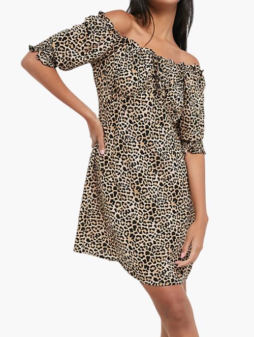 Wednesday's Girl Brown Leopard Print Mini Dress