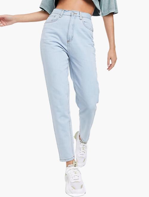 Wednesday's Girl Light Wash Blue High Waist Straight Leg Jeans