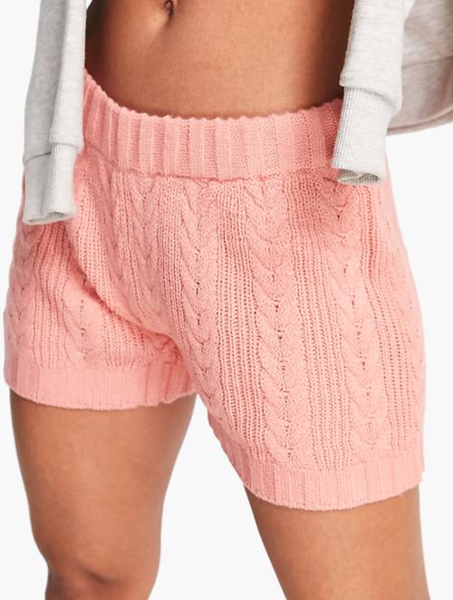 Wednesday's Girl Pink Vintage Stitch Detail Shorts