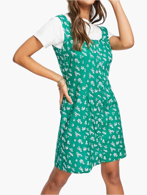 Wednesday's Girl Green Printed Mini Dress
