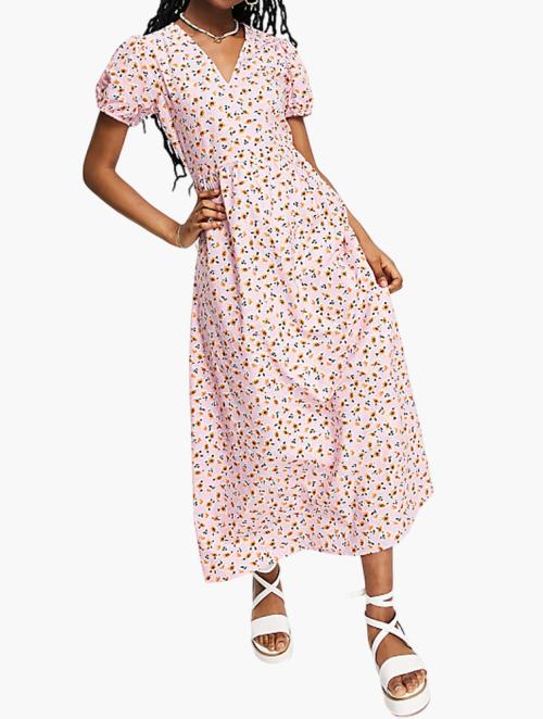 Wednesday's Girl Pink & Red Floral Maxi Dress