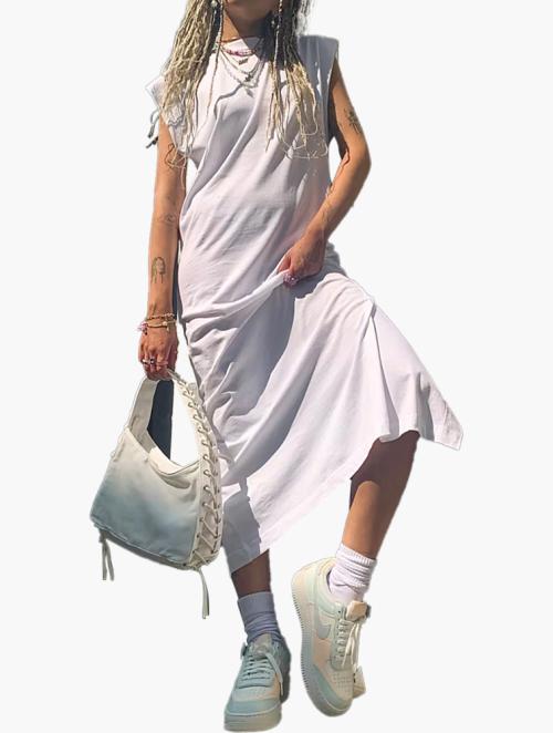 Weekday White Lia Cotton Midi T-Shirt Dress