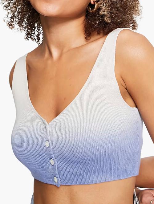 Weekday Light Blue Jeanette Cotton Ombre Top