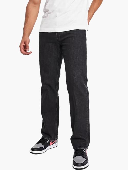 Weekday Black Klean Regular Rise Straight Fit Jeans