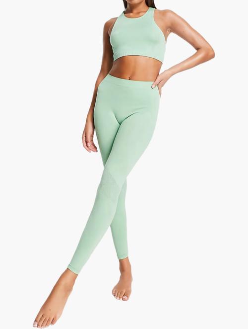 Weekday Dusty Green Celestia Yoga Seamless Leggings