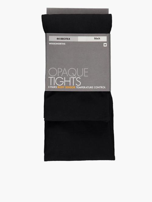 Woolworths Black Opaque Body Sensor Tights 3 Pack