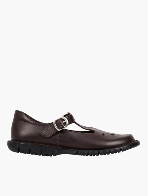 Walkmates Kids Brown Leather T-Bar Shoes
