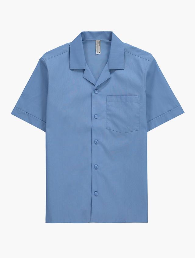 Woolworths Blue Open Neck Blue Boys School Shirt