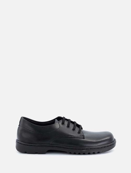 Walkmates Black Lace Up Leather School Shoes