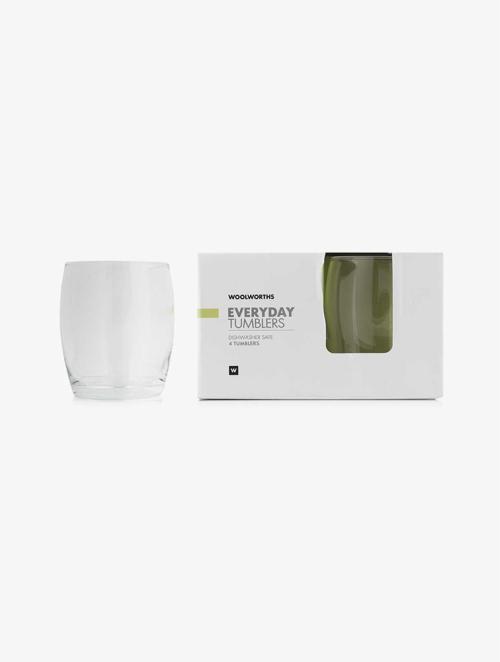 Woolworths Clear Everyday Glass Tumblers 4 Piece