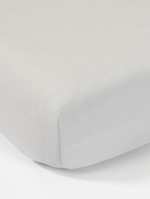Wooliesbabes Grey Baby 180TC Cotton Large Fitted Sheet 66x132x12cm