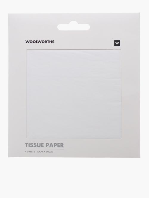Woolworths White Tissue Paper 4 Sheets
