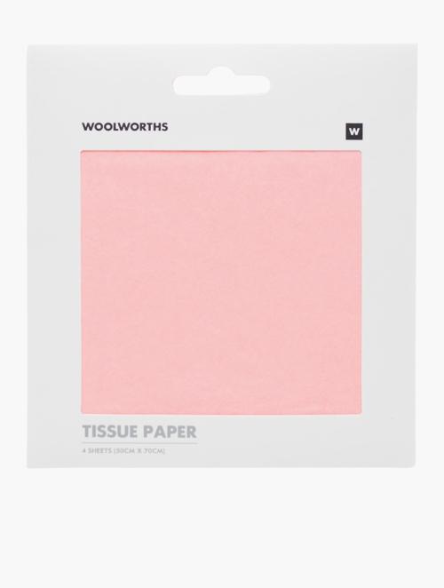Woolworths Pink Tissue Paper 4 Sheets