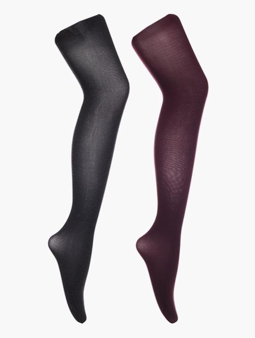 Woolworths Purple Opaque Body Sensor Tights 2 Pack