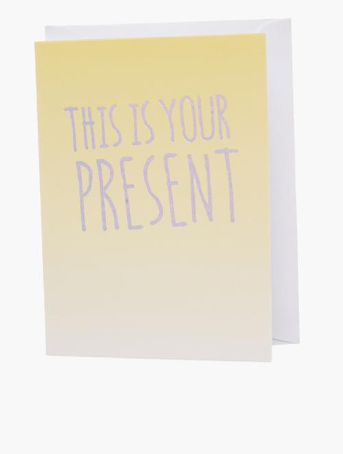 Woolworths Yellow Glitter This Is Your Present Card