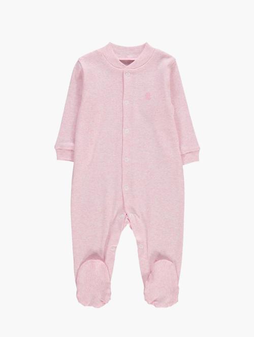 Wooliesbabes Pink Melange Infants Sleepsuit