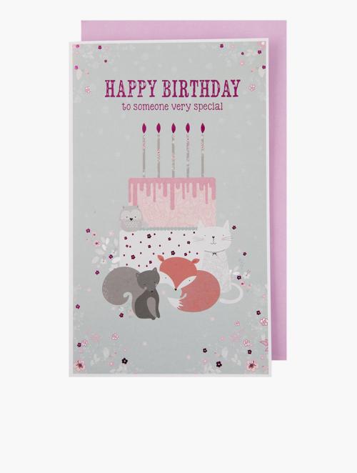 Woolworths Multi Cute Animals Birthday Card